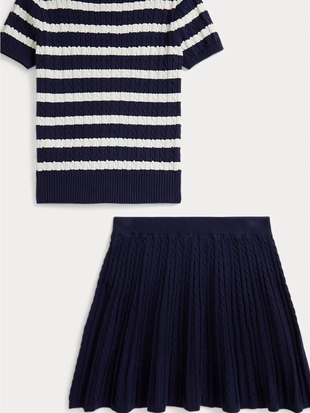 Ralph Lauren Navy, White & Green Striped Knit Dress